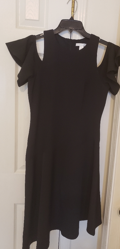 Black Cold shoulders asymmetrical dress